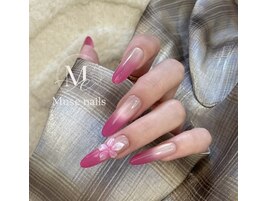 3Dお花付きグラデーションネイル