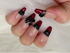 赤フレンチ×レース×リボン