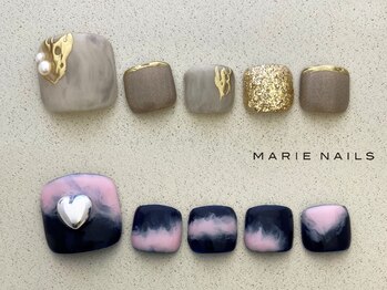 マリーネイルズ 近鉄あべのハルカス店(MARIE NAILS)の写真/★オフ込みFOOTトレンドデザイン¥8800。JNA1級以上のネイリストが『美爪』をご提案。お爪が短い方も大丈夫