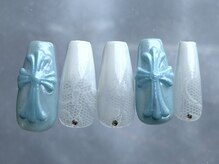ジェミーネイル シンジュク(Jemiy nail shinjuku)/パールクロスレースグラデ
