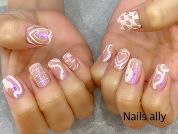 ネイルズアリー 立川店(Nails ally)/韓国ネイル×フラッグ×うねうね