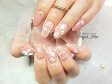 シュガーネイル(sugar nail)/春めくピンクネイル