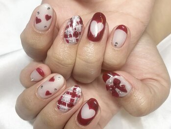 アングゥ ウル(ungu ul)/ボルドー/チェックネイル