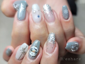 クリスマスネイル、リボン