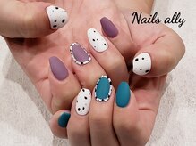ネイルズアリー 立川店(Nails ally)/うずらネイル×マット×囲み×冬