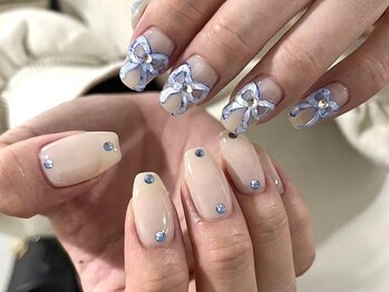 ネイルメゾン 池袋店(NAIL MAISON)/たらしこみリボン¥10550
