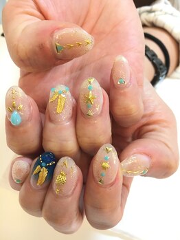 ネイルサロン ル リアン(Nailsalon Le lien)/フェザー×パーツ