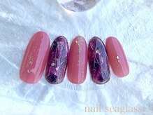 ネイル シーグラス(nail seaglass)/ボルドーべっこうニュアンス