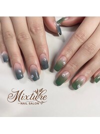 グラデーション×アシンメトリー