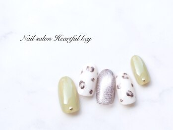 ネイルサロン ハートフルキー(Heartful key)/レオパード×マグネット¥10500