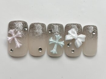 ジェミーネイル イケブクロ(Jemiy nail ikebukuro)/カラフルクロムリボン¥9000