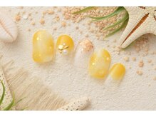 ネイルサロンプリッシュ 横浜店(prish)/6000円　タイダイ　イエロー