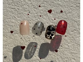 バレンタインネイル/ハートホロ