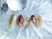 ネイル シーグラス(nail seaglass)/レオパードのクリアニュアンス
