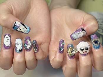 新宿3dネイル 五条悟ネイル