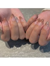 リッシュ(RICHE)/ピンクブラウン×ラメグラネイル