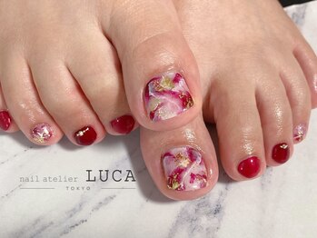 ネイルアトリエルカ(nail atelier LUCA)/M-850 ボルドー大理石ネイル