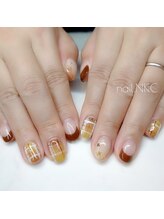 NKC/イエロー×ブラウンチェック柄