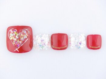 まつげアンドネイル ディアマンローズ(DIAMANT ROSE)/ハートガーリーフット・6600円