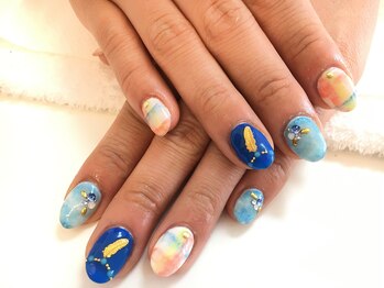 ネイルサロン ル リアン(Nailsalon Le lien)/チェック×マーブル