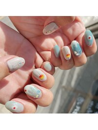 クリームソーダネイル
