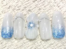 カフナ 船橋店(Kahuna)/定額　ブルーラメお花　¥9350