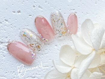 ボネール(nail & eyelash Bounail)/ラメ フレンチネイル