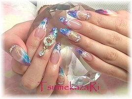 ホロ入り３色グラデフレンチ