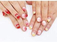 ネイルコレクション ピンク(Nail Collection Pink)/ジェル付放★手描き水彩画風