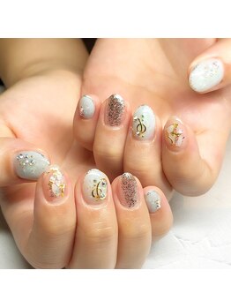 エムネイル(Ｍ)/_ブルーニュアンスネイル_