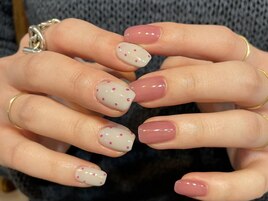 ドットワンカラーアシメネイル