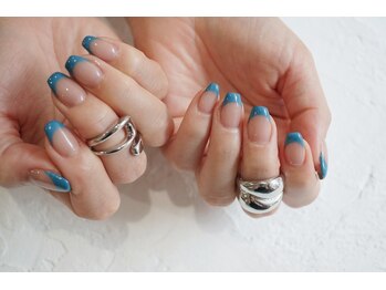 ネイル フライガール(nail FLY GIRL)/フレンチネイル☆ブルー