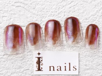アイネイルズ 梅田店(I nails)/茶系オーロラニュアンス¥8200