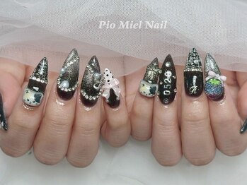 ピオミエルネイル 新宿(pio miel nail)/猫×ゴシックアート