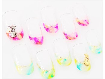 ネイルサロン クイール 小山店(NAIL SALON QUILL)/フレンチ+タイダイ