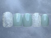 ジェミーネイル シンジュク(Jemiy nail shinjuku)/シンプル夏レース¥6980