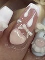 Nails Bar 渋谷【ネイルズバーシブヤ】【4/1 NEW OPEN(予定)】 3Dハート・リボンやホイップに付けたぷっくりチェリが目を引く