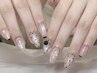 【チップ長さだし】ワンカラー+<アート4本パーツ付け放題 持ち込みOK> 90分