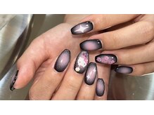 エミュレ(emure.)/ブラックピンクエアブラシネイル