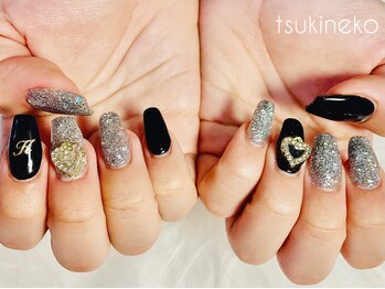 ハートパーツ黒シルバースカルプ