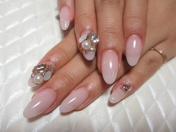 ネイルデザイン シエル(nail design CiEL)/ピンク乳白色ネイル