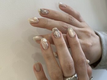 ホワイトペーパー エダメ(white paper/EDAME)/手書きリボンネイル　by TSUKASA