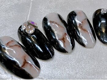 ビービーネイル(BB)/ブラック＆大理石