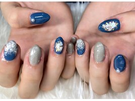 定額アートネイル×ブルーネイル