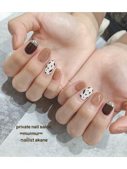 プライベート ネイルサロン マーマ(murmur)/ダルメシアン柄ネイル