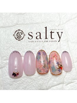 ネイルアンドアイラッシュサロン ソルティ 寺田町(salty)/フラワーネイル