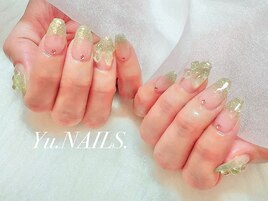 フラッシュネイルグラデ◎リボン