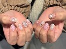 ツイード/ピンクネイル