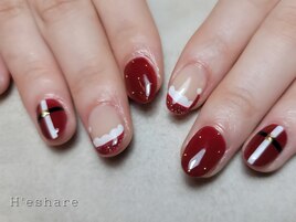 サンタ、クリスマスネイル