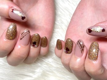 ネイルサロンブリス(nail salon Bliss)/☆ハートのチョコレートネイル☆